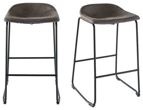 Picket House Furnishings Galloway Metal Bar Stool Set in Gray